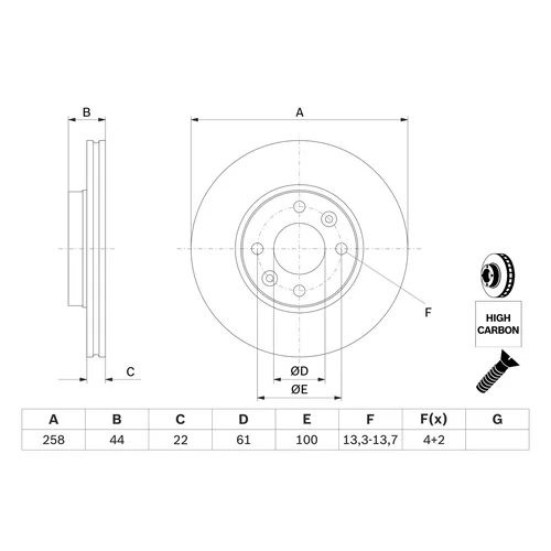 Brzdový kotúč 0 986 479 C17 /BOSCH/ - obr. 4