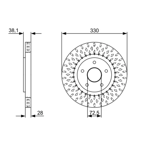Brzdový kotúč 0 986 479 V85 /BOSCH/ - obr. 1