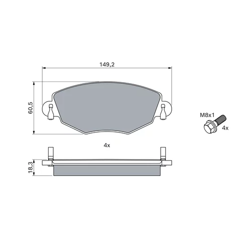 Sada brzdových platničiek kotúčovej brzdy 0 986 494 026 /BOSCH/ - obr. 4