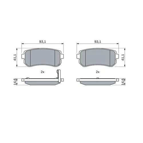 Sada brzdových platničiek kotúčovej brzdy 0 986 494 140 /BOSCH/ - obr. 4