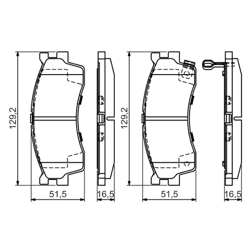 Sada brzdových platničiek kotúčovej brzdy 0 986 494 146 /BOSCH/ - obr. 4