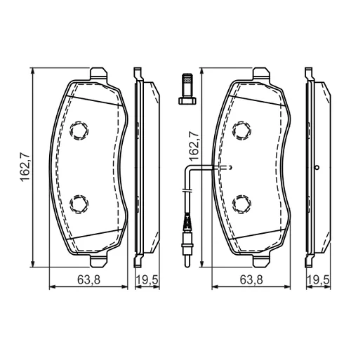 Sada brzdových platničiek kotúčovej brzdy 0 986 494 385 /BOSCH/ - obr. 6