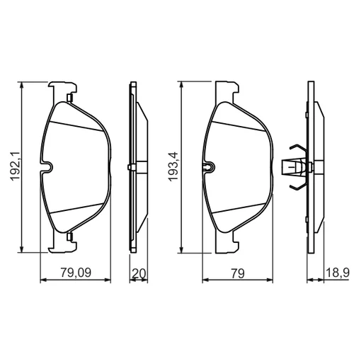 Sada brzdových platničiek kotúčovej brzdy 0 986 494 429 /BOSCH/ - obr. 4