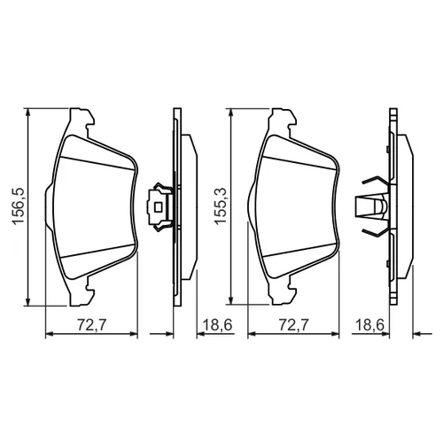 Sada brzdových platničiek kotúčovej brzdy 0 986 494 492 /BOSCH/ - obr. 4