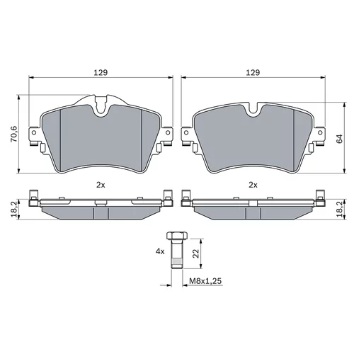 Sada brzdových platničiek kotúčovej brzdy 0 986 494 736 /BOSCH/ - obr. 6