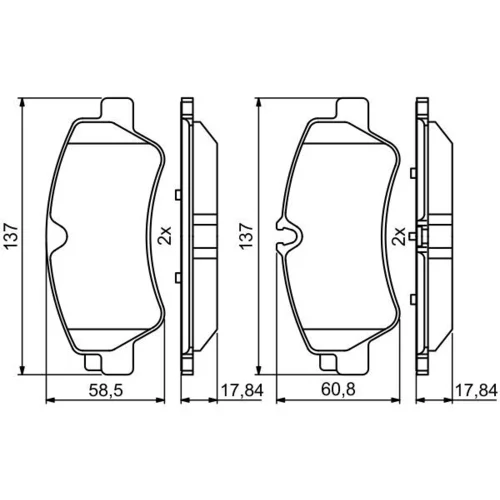 Sada brzdových platničiek kotúčovej brzdy 0 986 494 796 /BOSCH/ - obr. 6