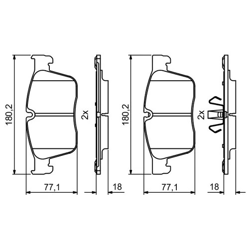 Sada brzdových platničiek kotúčovej brzdy 0 986 494 829 /BOSCH/ - obr. 6