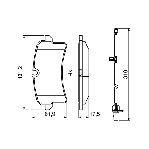 Sada brzdových platničiek kotúčovej brzdy 0 986 494 841 /BOSCH/ - obr. 6