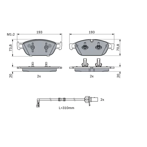 Sada brzdových platničiek kotúčovej brzdy 0 986 494 986 /BOSCH/ - obr. 4