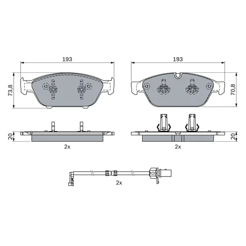 Sada brzdových platničiek kotúčovej brzdy 0 986 494 987 /BOSCH/ - obr. 4