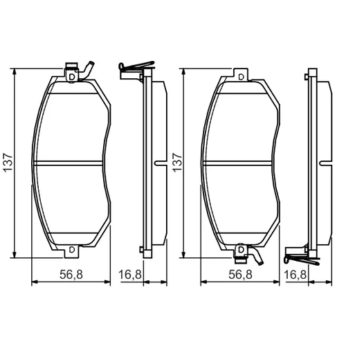 Sada brzdových platničiek kotúčovej brzdy 0 986 495 125 /BOSCH/ - obr. 4
