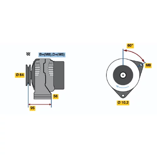 Alternátor BOSCH 0 120 335 007