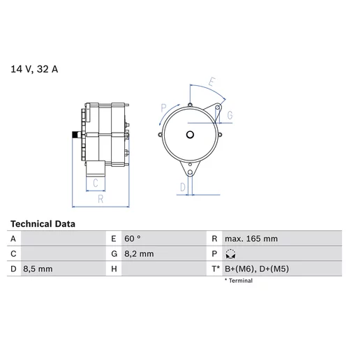 Alternátor BOSCH 0 986 030 140