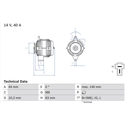 Alternátor BOSCH 0 986 037 271