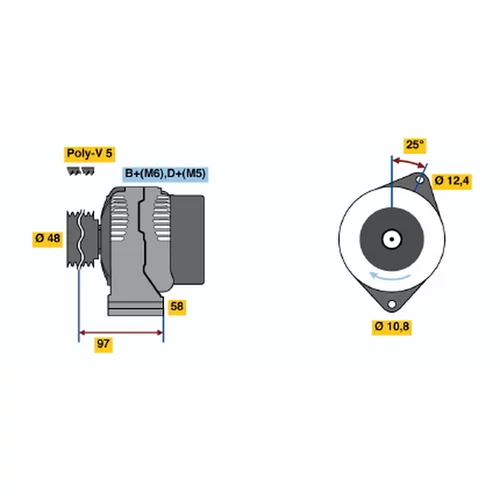 Alternátor BOSCH 0 986 044 621