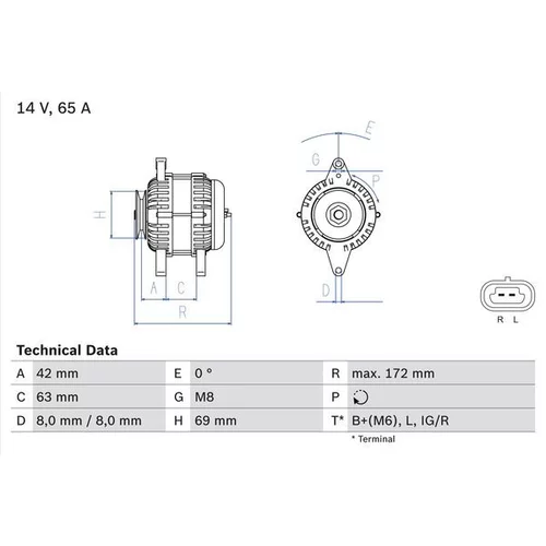 Alternátor BOSCH 0 986 049 051