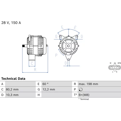 Alternátor BOSCH 0 986 085 990