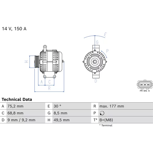 Alternátor BOSCH 0 986 086 440
