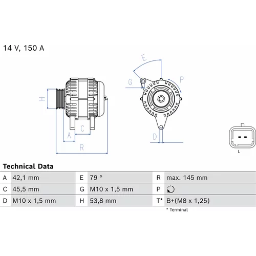 Alternátor BOSCH 0 986 086 800