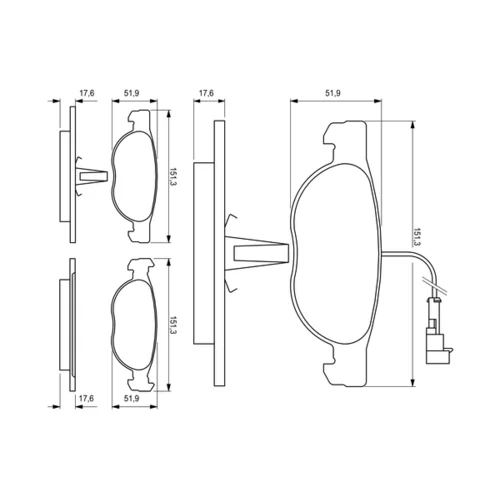 Sada brzdových platničiek kotúčovej brzdy 0 986 424 246 /BOSCH/ - obr. 4