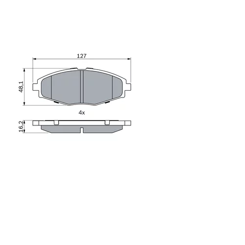 Sada brzdových platničiek kotúčovej brzdy 0 986 424 512 /BOSCH/ - obr. 6
