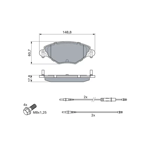 Sada brzdových platničiek kotúčovej brzdy 0 986 424 582 /BOSCH/ - obr. 4