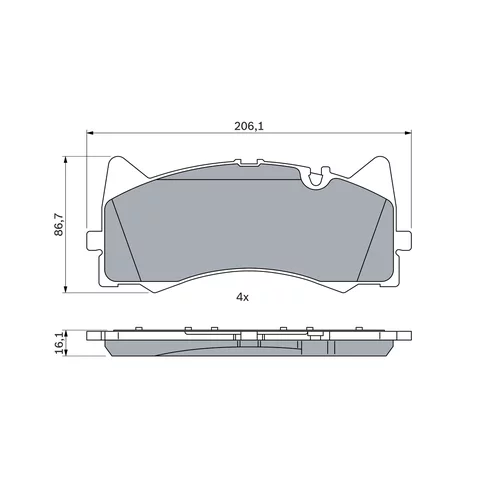 Sada brzdových platničiek kotúčovej brzdy 0 986 424 886 /BOSCH/ - obr. 4