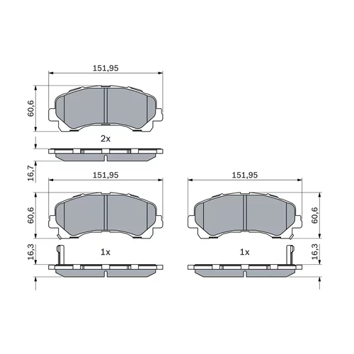 Sada brzdových platničiek kotúčovej brzdy 0 986 424 916 /BOSCH/ - obr. 4