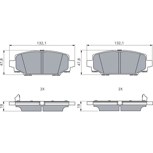 Sada brzdových platničiek kotúčovej brzdy 0 986 460 196 /BOSCH/ - obr. 3