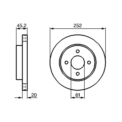 Brzdový kotúč 0 986 479 238 /BOSCH/ - obr. 1