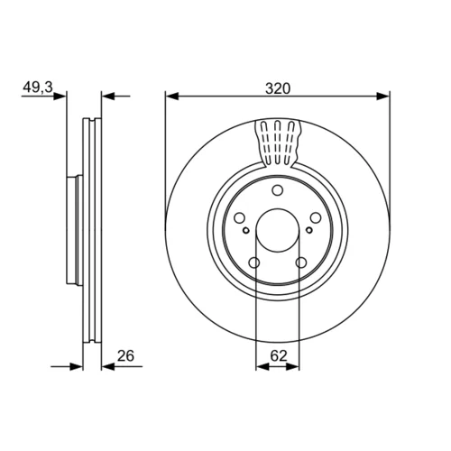 Brzdový kotúč 0 986 479 562 /BOSCH/ - obr. 4