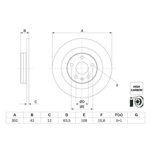 Brzdový kotúč 0 986 479 F31 /BOSCH/ - obr. 1