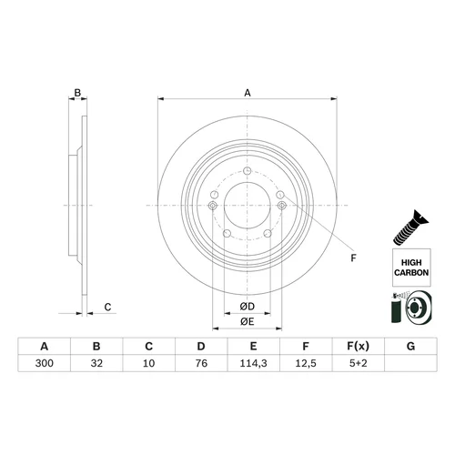 Brzdový kotúč 0 986 479 H01 /BOSCH/ - obr. 1