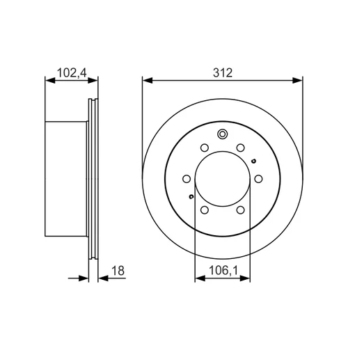 Brzdový kotúč 0 986 479 R57 /BOSCH/ - obr. 1