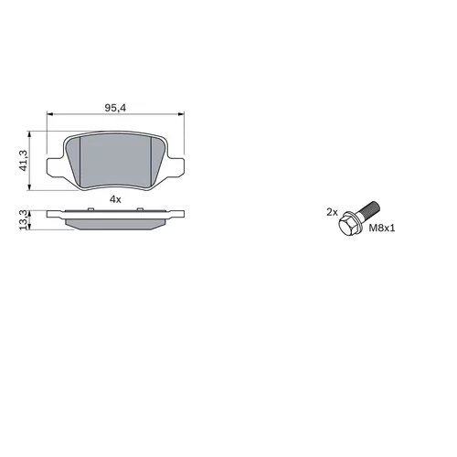 Sada brzdových platničiek kotúčovej brzdy 0 986 494 023 /BOSCH/ - obr. 4