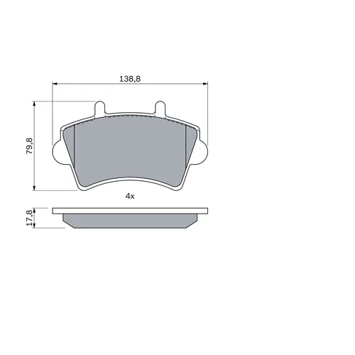 Sada brzdových platničiek kotúčovej brzdy 0 986 494 031 /BOSCH/ - obr. 4