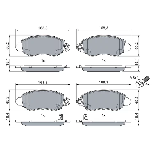 Sada brzdových platničiek kotúčovej brzdy 0 986 494 047 /BOSCH/ - obr. 4