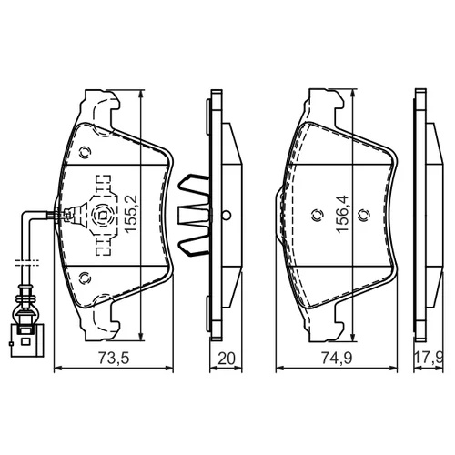 Sada brzdových platničiek kotúčovej brzdy 0 986 494 164 /BOSCH/ - obr. 4