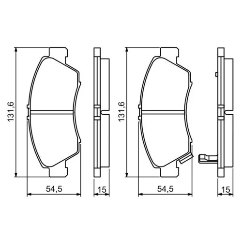 Sada brzdových platničiek kotúčovej brzdy 0 986 494 299 /BOSCH/ - obr. 6