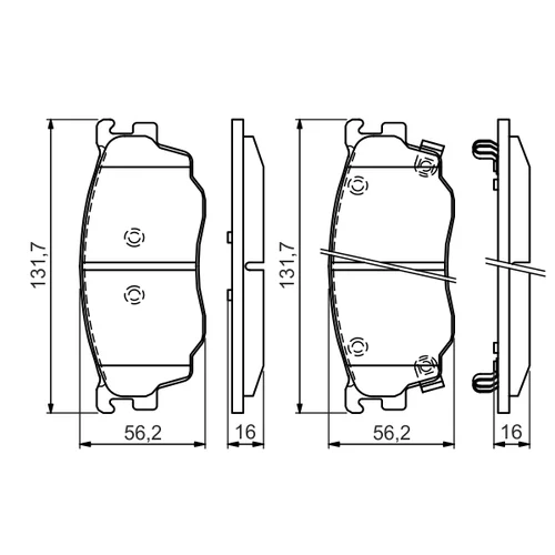 Sada brzdových platničiek kotúčovej brzdy 0 986 494 394 /BOSCH/ - obr. 6