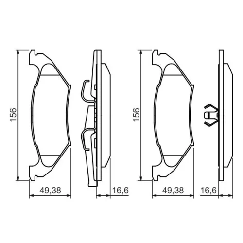 Sada brzdových platničiek kotúčovej brzdy 0 986 494 495 /BOSCH/ - obr. 4