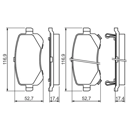 Sada brzdových platničiek kotúčovej brzdy 0 986 494 496 /BOSCH/ - obr. 6