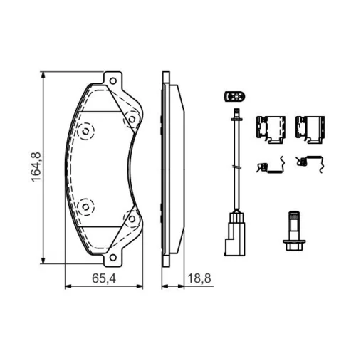 Sada brzdových platničiek kotúčovej brzdy 0 986 494 613 /BOSCH/ - obr. 6