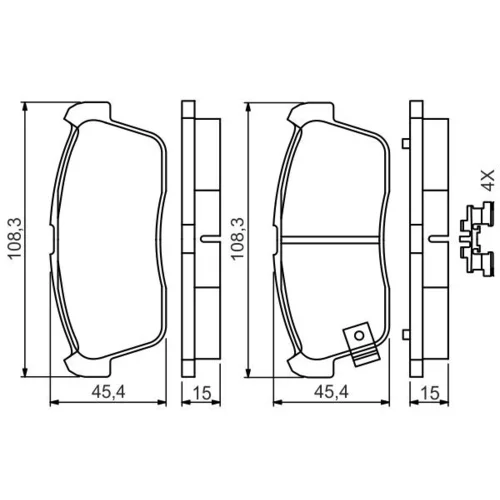 Sada brzdových platničiek kotúčovej brzdy 0 986 494 618 /BOSCH/ - obr. 6