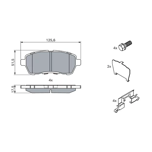 Sada brzdových platničiek kotúčovej brzdy 0 986 494 652 /BOSCH/ - obr. 4