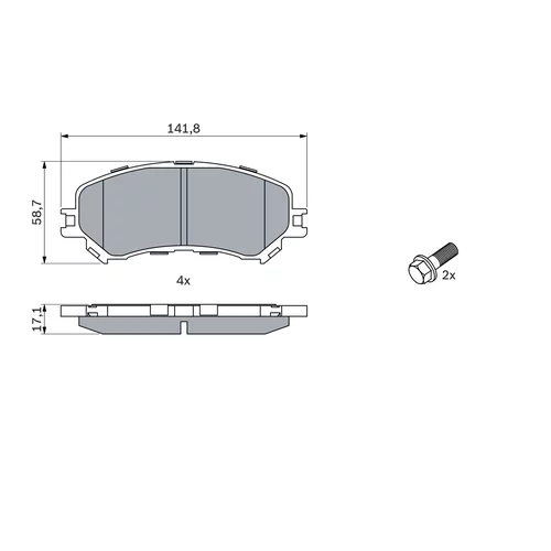 Sada brzdových platničiek kotúčovej brzdy 0 986 494 722 /BOSCH/ - obr. 6