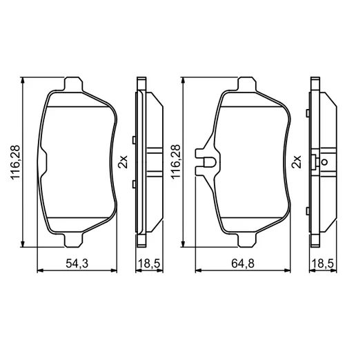 Sada brzdových platničiek kotúčovej brzdy 0 986 494 790 /BOSCH/ - obr. 6