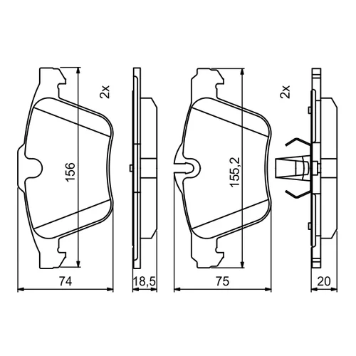 Sada brzdových platničiek kotúčovej brzdy 0 986 494 808 /BOSCH/ - obr. 6