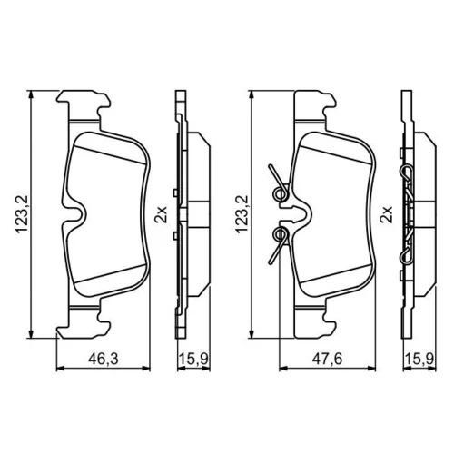 Sada brzdových platničiek kotúčovej brzdy 0 986 494 812 /BOSCH/ - obr. 6