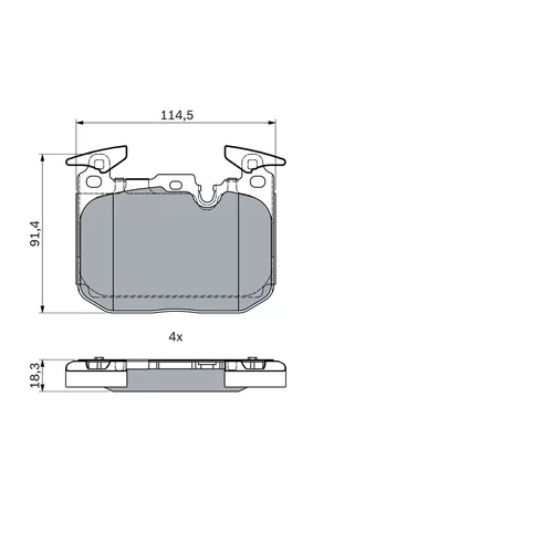 Sada brzdových platničiek kotúčovej brzdy 0 986 494 947 /BOSCH/ - obr. 4